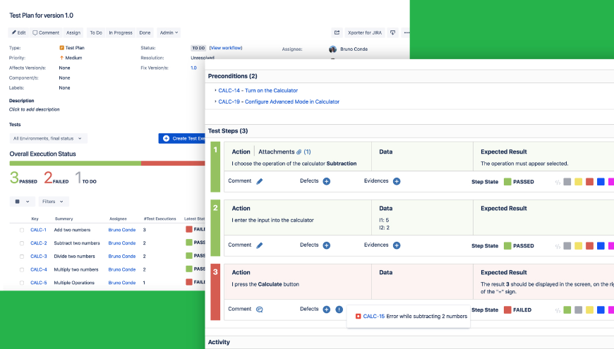 Pantalla de xray de Jira